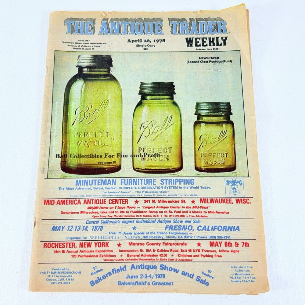 Vintage The Antique Trader Weekly Newspaper April 26, 1978 Bakersfield Antique
